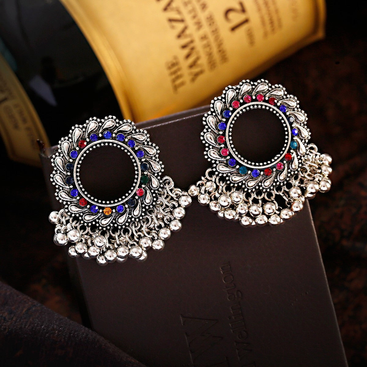 Multicolor Ethnic Flower Earrings Turkey Bijoux Vintage Bohemia Tassel 2023 Indian Jewelry Wedding Dangling Earrings for Brides